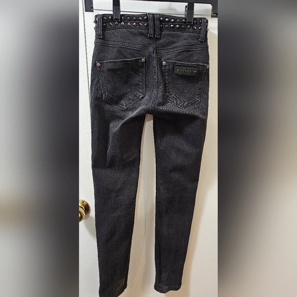 Burberry London Cannington Studded Women's Skinny Jeans Size 25 Charcoal Black - Picture 6 of 15